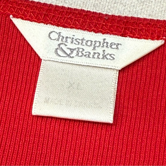Christopher & Banks - Bold Red Short Sleeve Top - Size XL - Picture 6 of 11